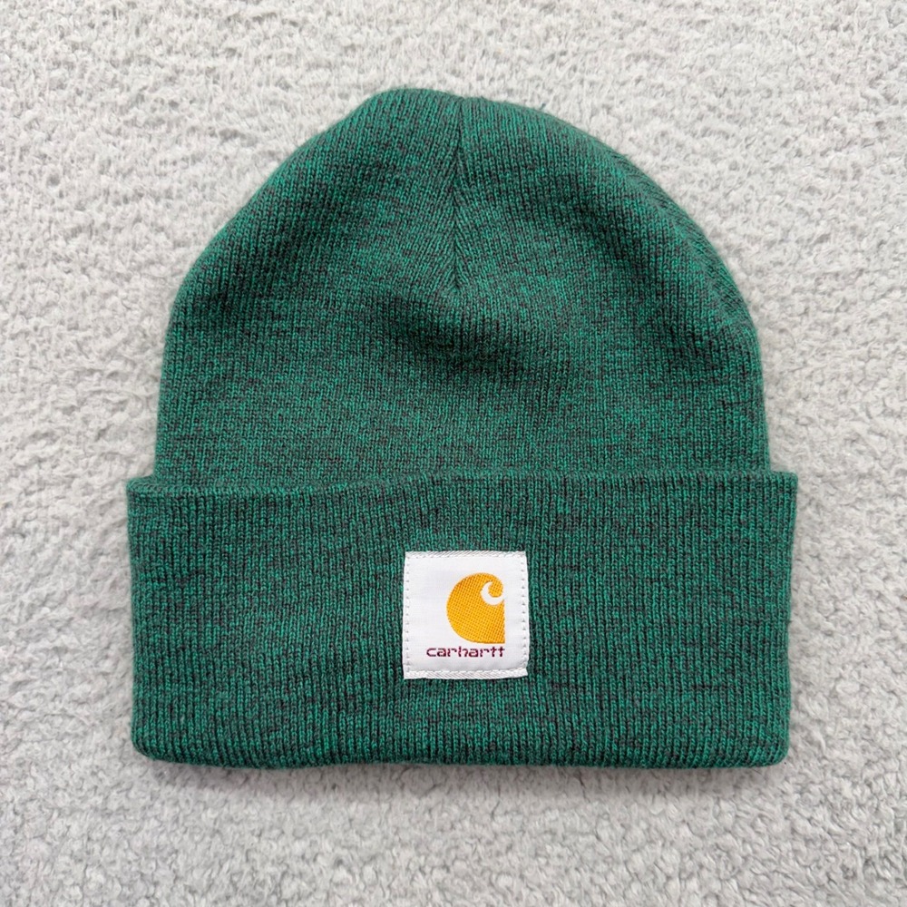 Carhartt A18 Acrylic Watch Hat Beanie Heather Green Cuffed Knit Cap Spring 2023